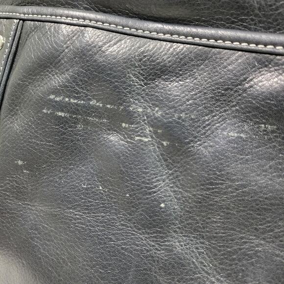 Levenger Leather Laptop Bag Black Padded Sleeve Shoulder Strap Handle Briefcase - Picture 7 of 16